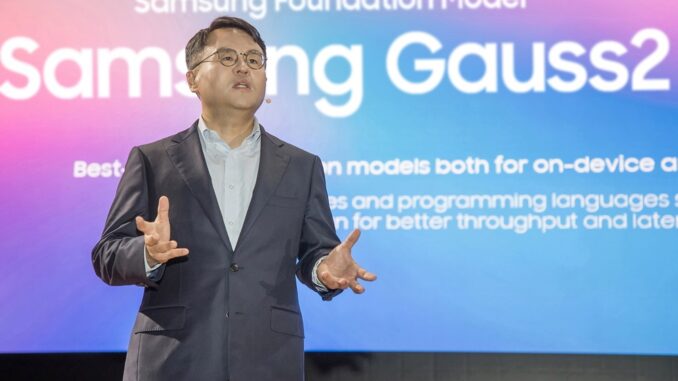 Presentation from SDC24 Korea where Samsung announced its latest multimodal AI model called Gauss2 that aims to enhance user experiences on Galaxy smartphones, IoT devices as part of SmartThings, and more.